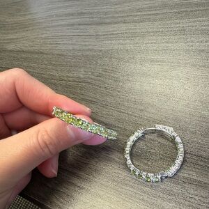 Gem studded hoop earrings